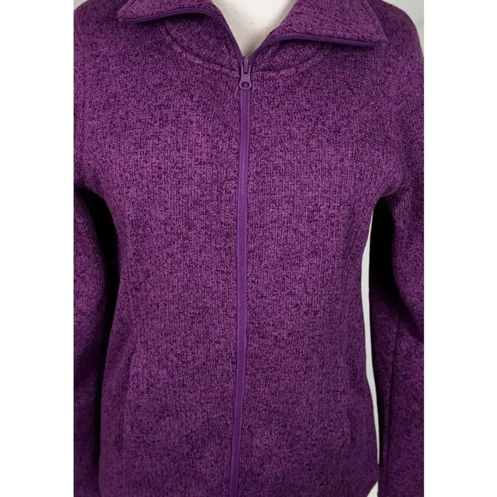 Faded Glory Womens Small 4-6 Full ZIp Purple Jacket 100% Polyester